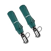 TradMall 2 Pack Travel Umbrella Windproof 46/56 Inches Large Canopy Reinforced Fiberglass Ribs Auto Open & Close