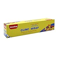Maxshop Cling Wrap 12 Inch x 1000 Feet, Cling Wrap with Slide Cutter, wrap for Food BPA-Free Microwave and Freezer Safe, Clear Food Kitchens Quick