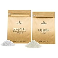 PURE ORIGINAL INGREDIENTS L-Histidine & Betaine HCL Powder Bundle, Supplement Powders, Pure & Undiluted