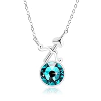 PLATO H Zodiac Birthstone Necklace Crystals Constellation Wishstone Jewelry New Year Christmas Gifts for Women Girls