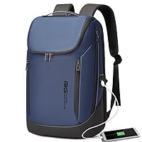 BANGE Business Smart Backpack Waterproof fit 15.6 Inch Laptop Backpack with USB Charging Port,Travel Durable Backpack (Blue（two Pocket), Medium