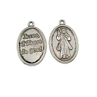 100pcs of Catholic Divine Mercy Medal Pendant Jesus I Trust in You Medal
