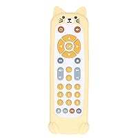 Baby TV Remote Toy, Simulated Toddlers Remote Control Toy Realistic Kids Early Educational Play Remote Baby Teething Toys, Fun Kid Learning Musical Toys Infant Gift (Cat Cover