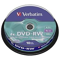 Verbatim DVD-RW 4.7Gb 4x Spindle 10 No 43552 verbatim dvdrw 4.7 gb dvd