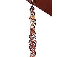 Monarch Rain Chains 10006 Pure Copper Cascading Leaves, 8-1/2 Feet Length Replacement Downspout for Gutters, Rain Chain 8.5 Ft