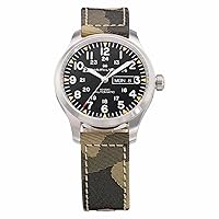 Hamilton H70535031 Khaki Field Day Date Black Dial Stainless Steel Sapphire Glass Automatic 42mm Swiss Brand Watch Wristwatch Men's Camo [Parallel Import], Black