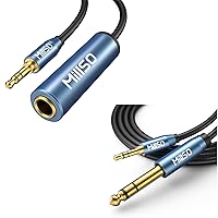 MillSO Bundle 6.35mm 1/4 Female to 3.5mm 1/8 TRS Male Stereo Audio Cable 6.35mm 1/4 Male to 3.5mm 1/8 Male Headphone Adapter