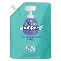 Jergens Stampers Foaming Hand Soap Refill Pouch, Pediatrician Tested Kids Soap, Refill Pouch for Foaming Hand Soap Dispenser, Fresh Scent, 28 Oz