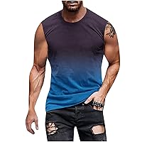 Gradient Workout Tank Top for Men Gym Bodybuilding Sleeveless Muscle T Shirts Cut Off Workout Stringer Tank Tops