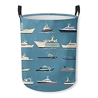 Sailboat John Boat Center Console Contender Yacht Waterproof Foldable Storage Bin, Dirty Clothes Laundry Basket, Canvas Organizer Basket for Laundry Hamper, Toy Bins, Gift Baskets, Bedroom, Clothes,