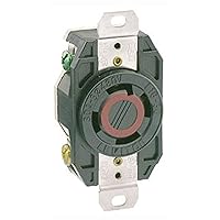 Leviton 2730 30 Amp, 480 Volt- 3PY, Flush Mounting Locking Receptacle, Industrial Grade, Grounding, V-0-MAX, Black