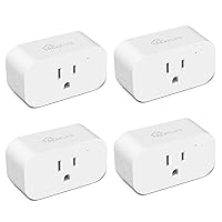Smart Plugs 4 Pack, Works with Alexa and Google Home, 7 Day Heavy Duty Programmable Timer, 1800W 15A WiFi Smart Outlet, Child Lock, Vacation Mode, Reliable WiFi Connection