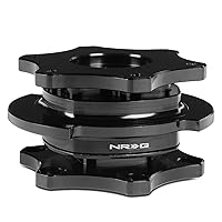 NRG Innovations NRG-SRK-R200BK-BK SRK-R200BK-BK SFI 42.1/6- Bolt Steering Wheel Quick Release Adapter, Black