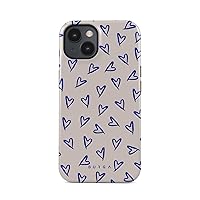 BURGA Phone Case Compatible with iPhone 14 - Hybrid 2-Layer Hard Shell + Silicone Protective Case - Blue Hearts Love Kiss Amor - Scratch-Resistant Shockproof Cover