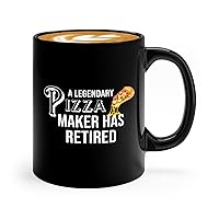 Pizza Making Coffee Mug 11oz Black -a legendary pizza maker has retired - Foodies Pizza Lovers Pizza Cooking Food Lovers