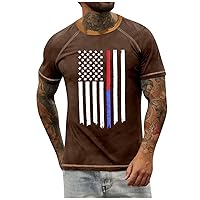 4th of July Shirt Raglan T-Shirt Retro Short Sleeve Round Neck Independence Day Printing Tops