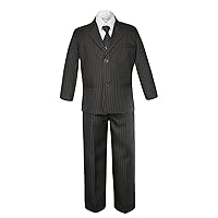 Formal Wedding Party Boys Vest Sets Dark Brown Pinstripe Suits Baby Teen