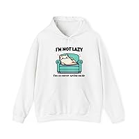 I'm Not Lazy Energy-Saving Mode Unisex Hoodie - Comfy Cotton Blend Pullover with Humorous Graphic, gift for friends