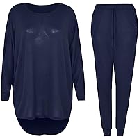 shelikes Womens Tracksuit Set Ladies High Low Top And Bottoms Casual Loungewear For Casual Work And Gym