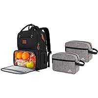 MATEIN Lunch Backpack for Women, Insulated Cooler Backpacks with USB Port, 15.6 inch College Laptop Backpack, Toiletry Bag for Men (2 Packs), Waterproof Dopp Kit Bathroom Shaving Bag