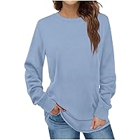 Ceboyel Womens Long Sleeve T Shirts 2023 Loose Fit Tops Round Neck Causal Blouses Shirt Trendy Fall Winter Outfits Clothes