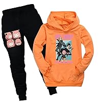 Kids Pullover Spy x Family Printed Hoodie 2 Pcs Hoody Outfits-Funny Cartoon Hooded Tops Suit for Girls Boys