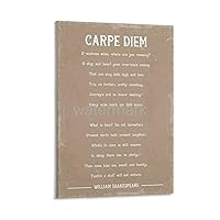 ABYTRFF Carpe Diem by William Shakespeare Poems Poster Vintage Poster Canvas Painting Wall Art Poster for Bedroom Living Room Decor 24x36inch(60x90cm) Frame-style