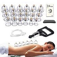 Cupping Therapy Set,24 Therapy Cups Professional Chinese Acupoint Cupping Set,Suction Hijama Cupping Set with Pump Cellulite Cupping Massage Kit for Body Massage,Pain Relief,Physical Therapy