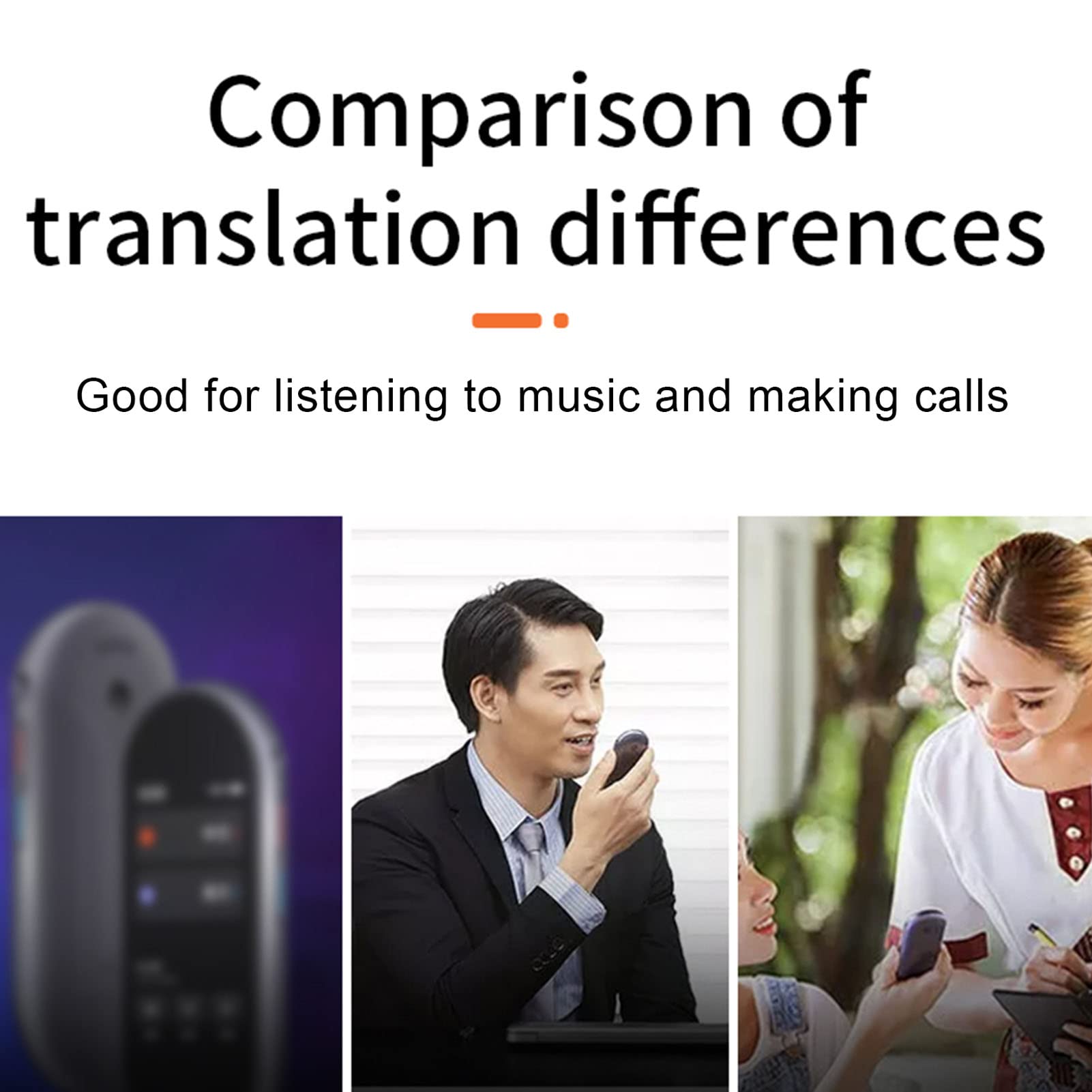 Wireless Language Translator Earbuds, Bluetooth 84 Languages Real Time Earphone, High Accuracy Multi Language Translator Earpiece Headphone(White)