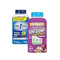 One A Day Men’s VitaCraves Multivitamin Gummies 170 count with Flintstones Children's Complete Multivitamin Gummies, 180 Count