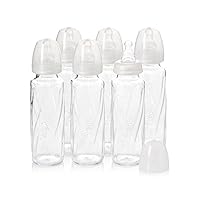 Evenflo Feeding Glass Premium Proflo Vented Plus Bottles for Baby, Infant and Newborn - Helps Reduce Colic - Clear, 8 Ounce (Pack of 6)