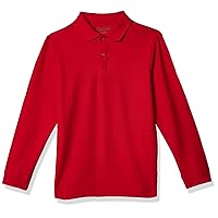 Boys' School Uniform Long Sleeve Polo Shirt, Button Closure, Comfortable, Breathable Fabric