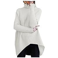 Sweaters for Women Casual Loose Pullover Jumper Tops Long Sleeve Turtleneck Cozy Knit Sweaters