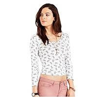 AEROPOSTALE Womens Bicycle Bodycon Graphic T-Shirt, White, Small