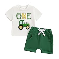Baby Boy Birthday Outfit Half/1st/2nd/3rd Birthday Outfit Boy Short Sleeve Shirt Short Pants Summer Clothes 2Pcs