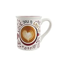 Enesco Our Name is Mud Love You a Latte Coffee Mug, 16 Ounce, Multicolor