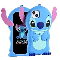 Cases for iPhone 14 PRO Case, Lilo Stitch Cute 3D Cartoon Unique Cool Soft Silicone Animal Character Waterproof Protector Boys Kids Girls Gifts Cover Housing Skin for iPhone 14 Pro