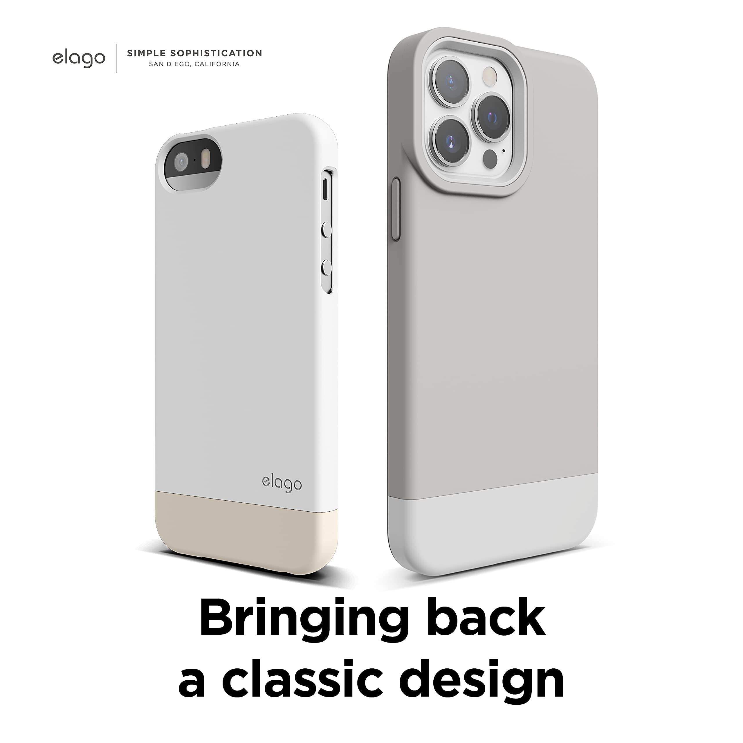 elago Glide Armor Case Designed for iPhone 13 Pro Max Case, Drop Protection, Shockproof Protective TPU Cover, Upgraded Shockproof, Mix and Match Parts, Enhanced Camera Guard [Stone/White]