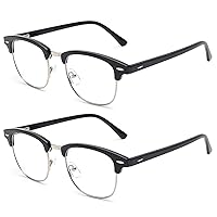 JIM HALO 2 Pack Anti Blue Light Glasses for Women Men, Oversized Square Computer/Gaming/TV/Phones Glasses Bluelight Blocking