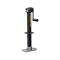 Trailer Valet TVJX5-C Center Mount Tongue Jack - 5K Capacity, Drill-Powered (20-24V) with Included Drill Attachment (TVDA), Hand Crank & Foot Plate - Quick & Efficient Operation