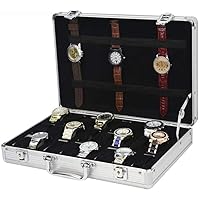 Watch Box 24 Slots Watch Storage Box Alloy Material Large Size Jewery Suitcase Aluminum Case Flip Cover Men s Watch Display Box Organizer Collection