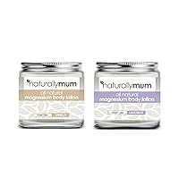 Magnesium Body Lotion Bundle | Support for Sleep, Heart, Bone, Nerve, Gut and Muscle Health | Topical Cream Safe for Kids | Lavender & Vanilla | 2 x 4 fl oz