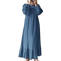 Abaya Dresses Vintage Dress Floral Printed Long Women Muslim Kaftan Muslim Clothes Hijab Clothes for Women