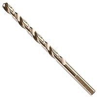 BOSCH CO2141B 1-Piece 7/32 In. x 3-3/4 In. Cobalt M42 Metal Drill Bit with Three-Flat Shank for Drilling Applications in Stainless Steel, Cast Iron, Titanium, Light-Gauge Metal, Aluminum