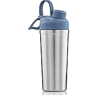 Protein Shaker Bottle Stainless Steel, 26 oz Insulated Shaker Bottles for Protein Mixes Keeps COLD for 30 hours, ADDED 2 Extra Ring Guards/Leakproof