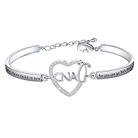 BNQL CNA Certified Nurse Assistant Stethoscope Heart Bracelet CNA Charm Jewelry Gifts for Nursing Student (Bracelet)