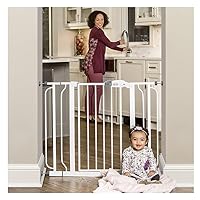 Regalo Easy Step Extra Wide Baby Gate, Includes 4-Inch and 4-Inch Extension Kits, 4 Pack of Pressure Mounts Kit and 4 Pack of Wall Mount Kit