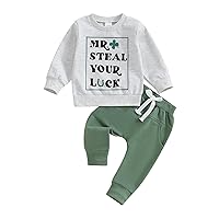 Hoanselay Toddler Baby Boy Color Block Sweatsuit Clothes Long Sleeve Hoodie Sweatshirt Top and Pants Fall Winter Outfit Set