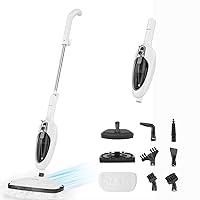 Secura Steam Mop 10-in-1 Convenient Detachable Steam Cleaner, White Multifunctional Cleaning Machine Floor Steamer with 3 Microfiber Mop Pads