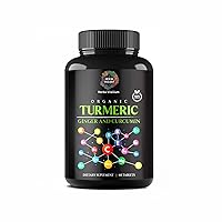 Organic Turmeric, Ginger, and Curcumin Tablets, Nature's Tumeric Herbal Extract Supplement, Vegan, Non-GMO, Certified Halal - 60 Tablets